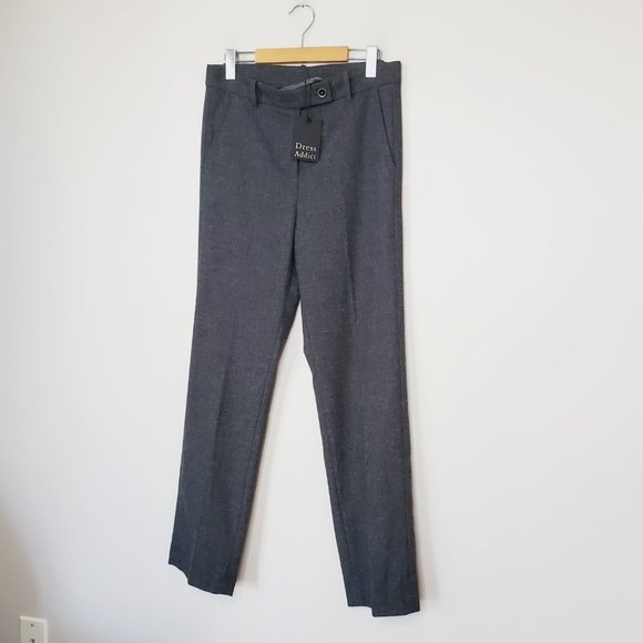 Revolve Dress Addict Pants High Rise Wool Lady-like Business Career Grey 38 NWT - Picture 2 of 14